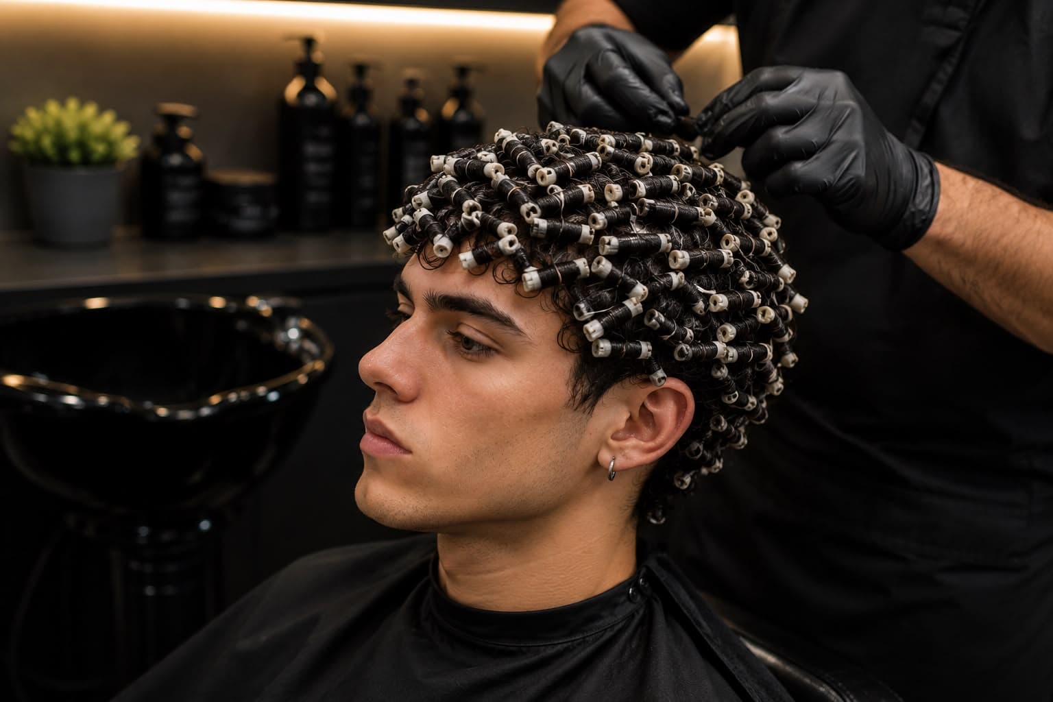 PERMANENTE DE RULOS MASCULINO