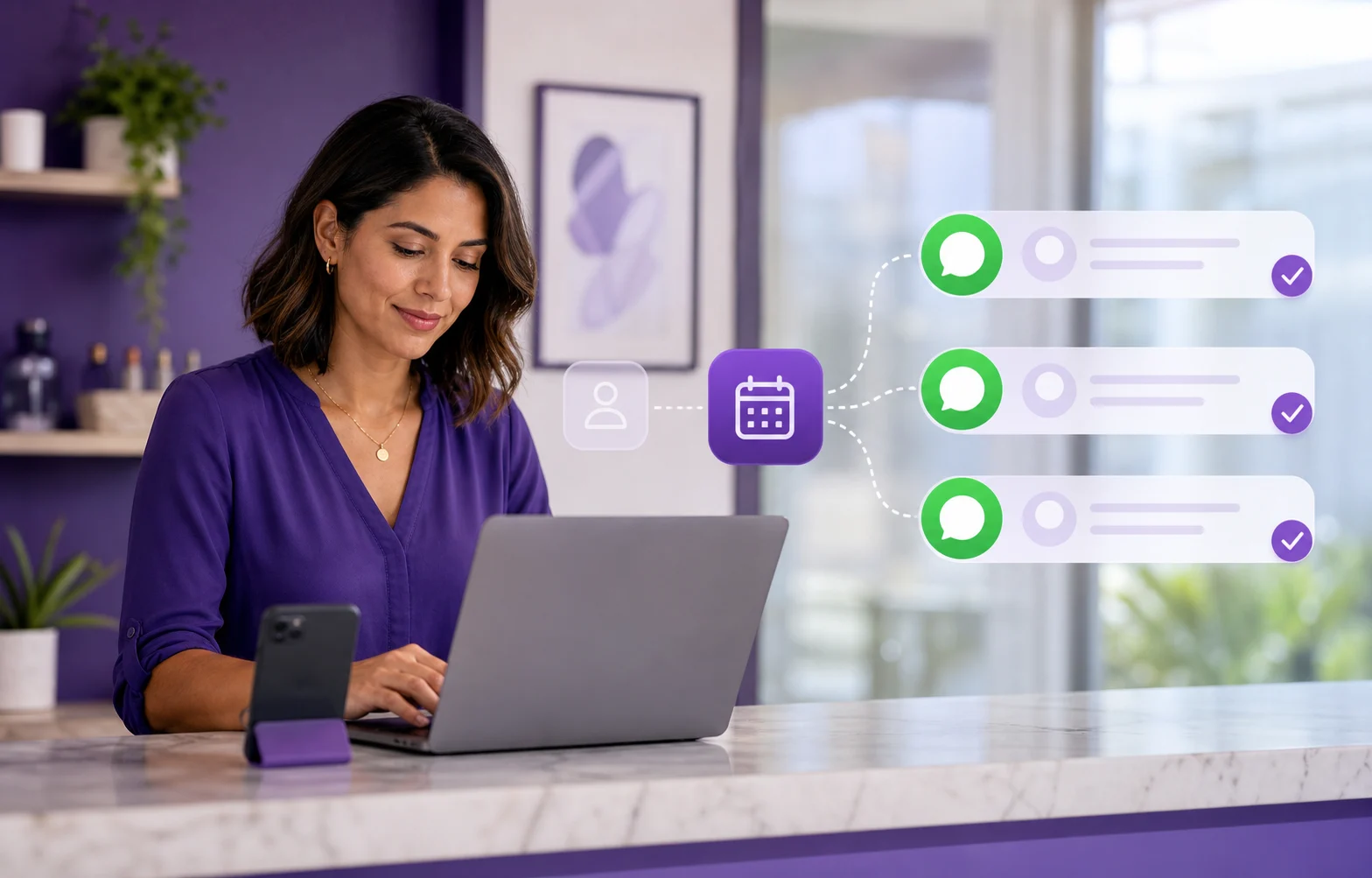 Agenda digital enviando recordatorios automáticos de turnos