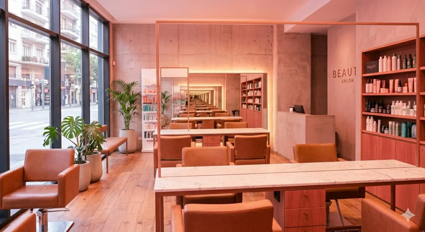 Centro de estética con cabinas y recepción listo para recibir turnos online