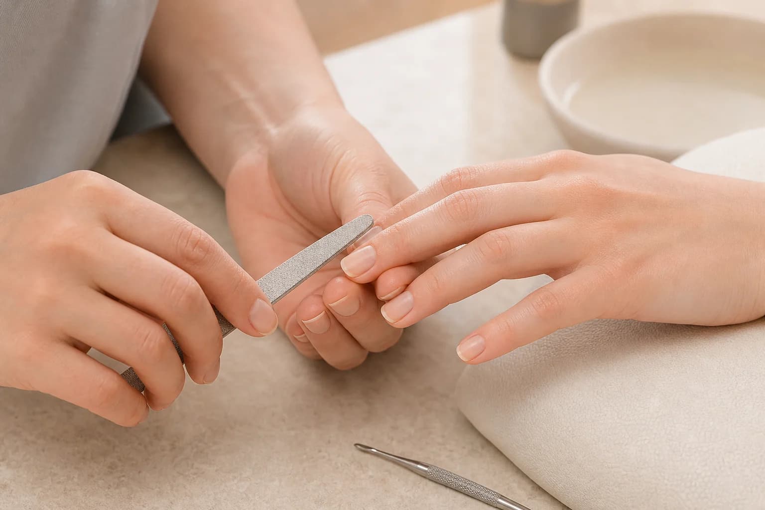 Remoción de uñas esculpidas de nuestro salón
