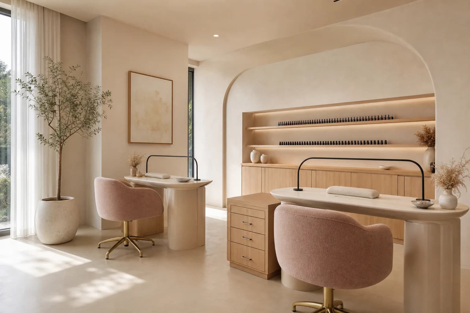 Estaciones de manicura del salón